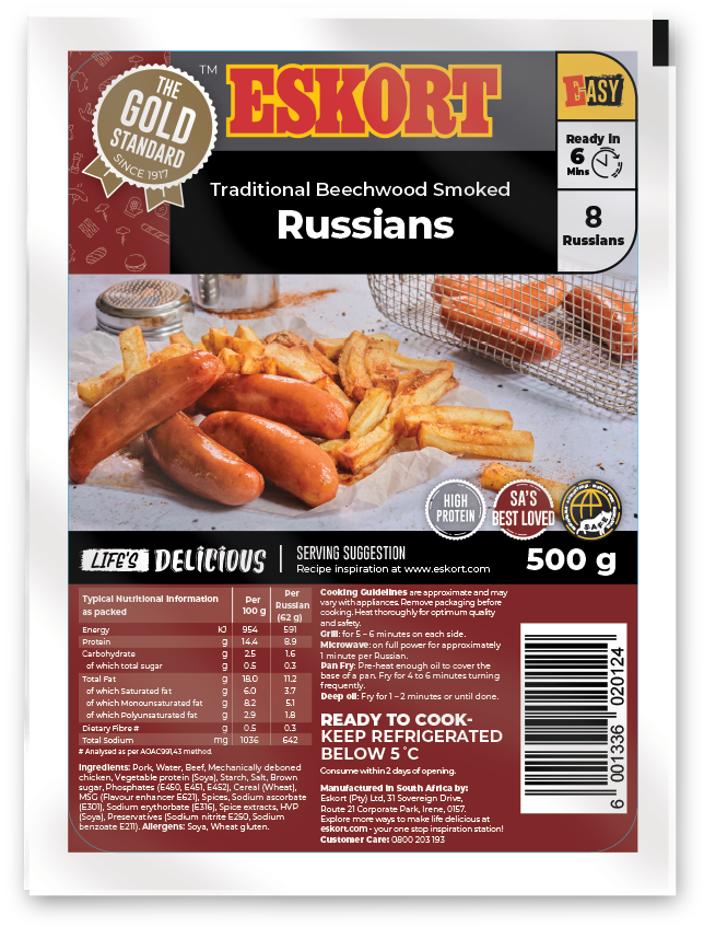 ESKORT - SMOKED RUSSIANS 500G