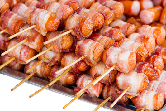 BACON WRAPPED CHEESE GRILLER POPPERS