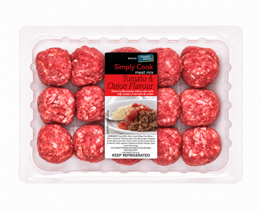 BEEF TOMATO AND ONION FRIKKADELS