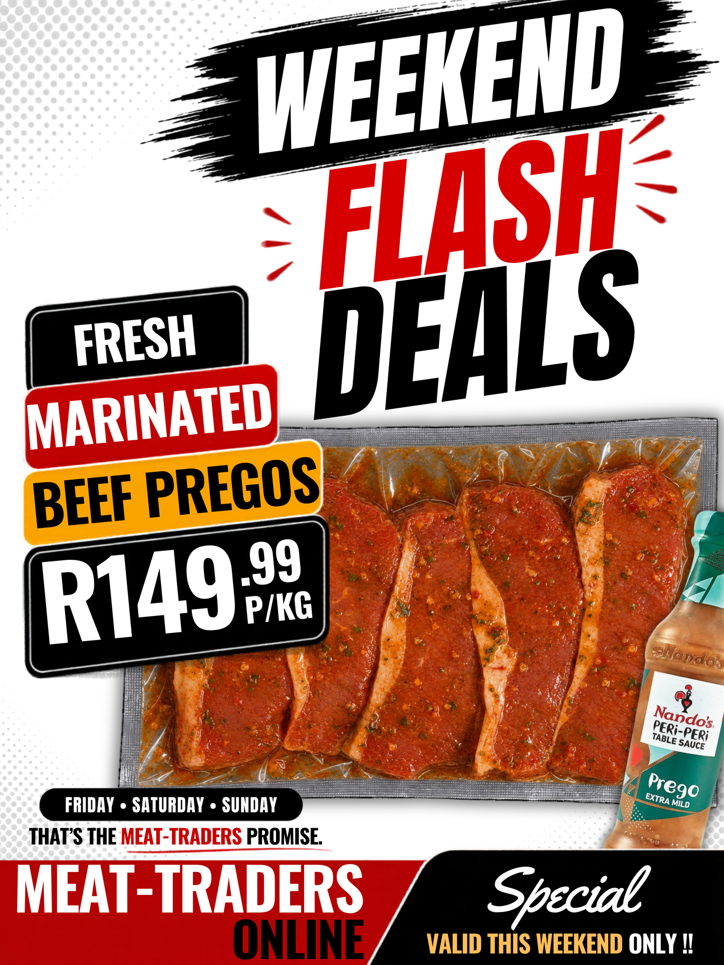 WEEKEND FLASH DEAL - MARINATED BEEF PREGO STEAKS