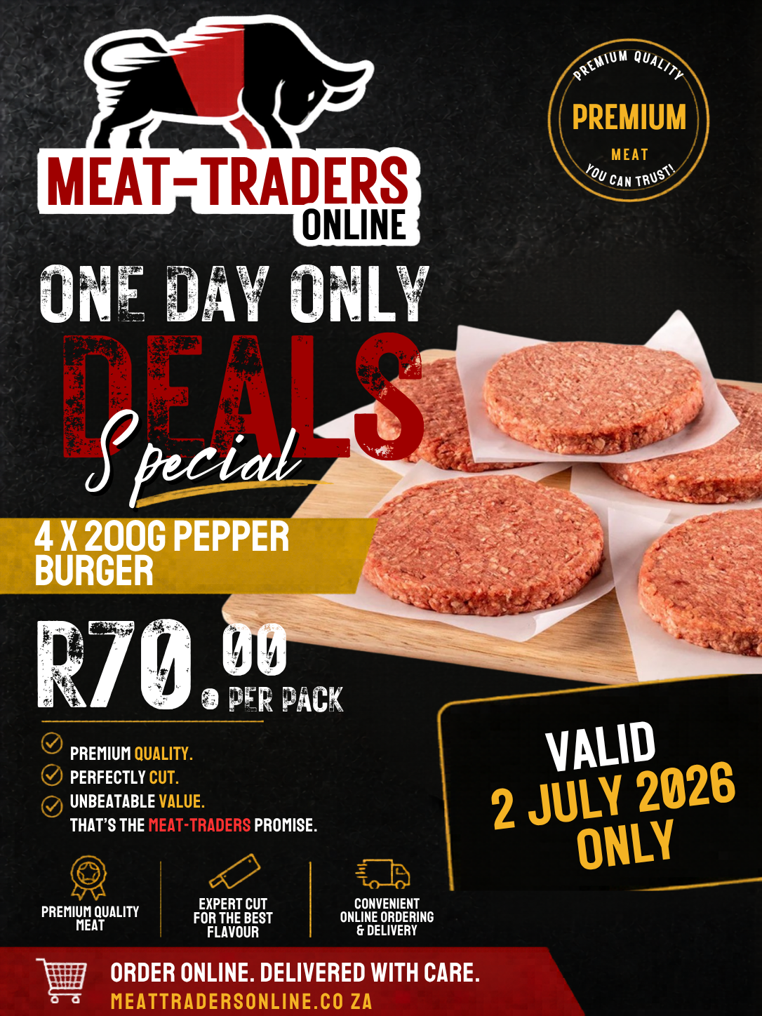 R70 DEALS - 4 X 200G PEPPER BURGERS