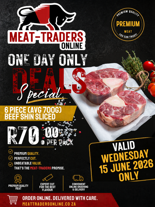 R70 DEALS - 6 PIECE SLICED BEEF SHIN (AVG 700G)