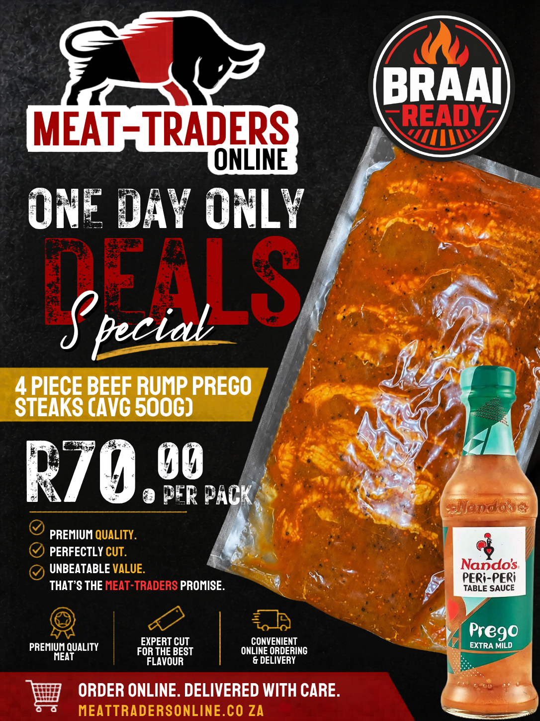 R70 DEALS - 4 PIECE PORTUGUESE STYLE PREGO STEAKS