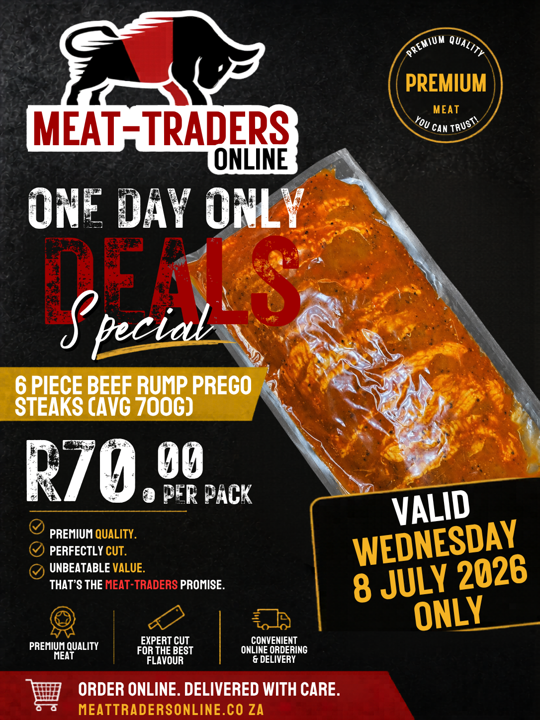 R70 DEALS - 6 PIECE BEEF PREGO STEAKS