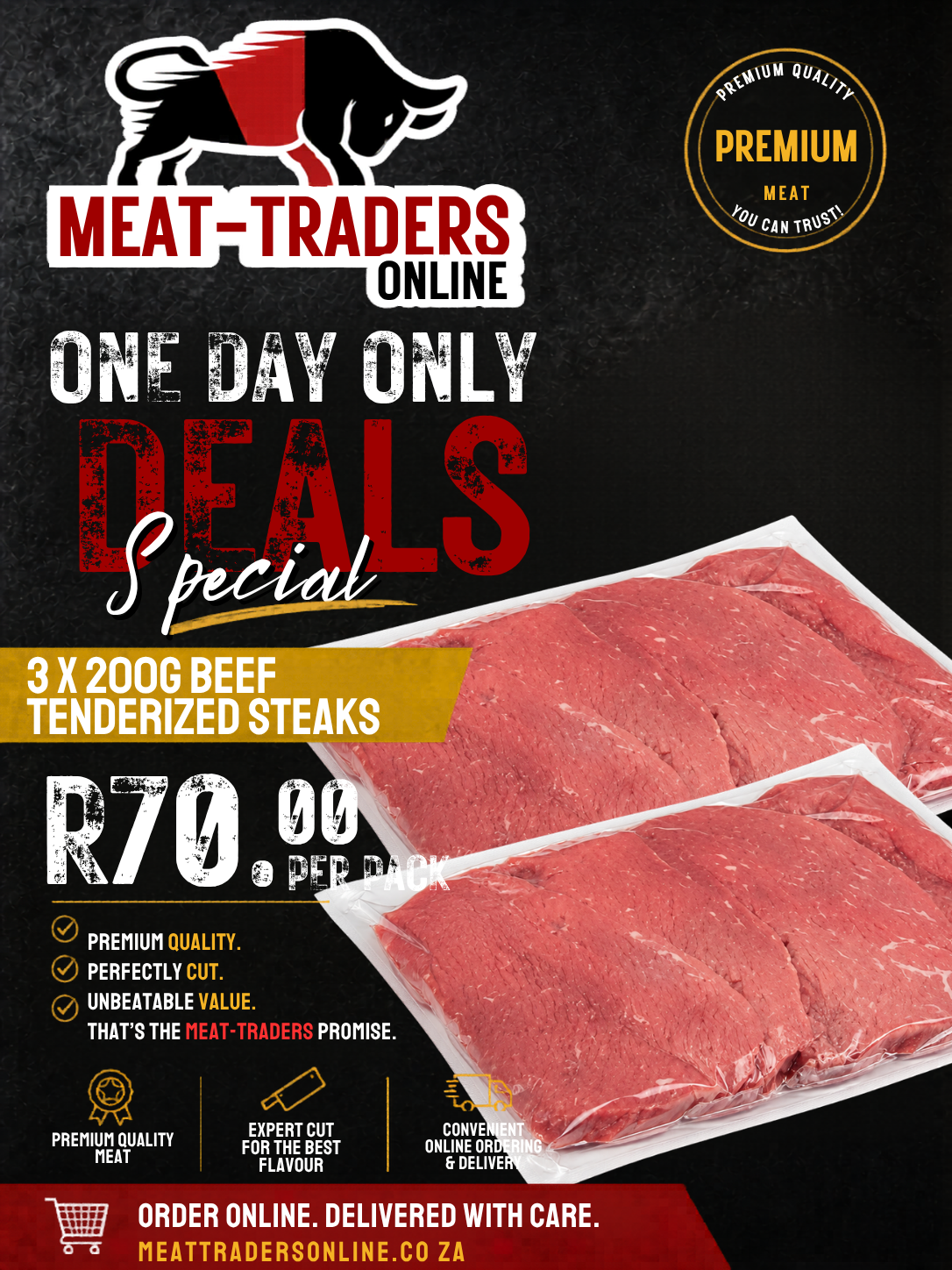 R70 DEALS - 3 X 200G BEEF TENDERIZED STEAKS
