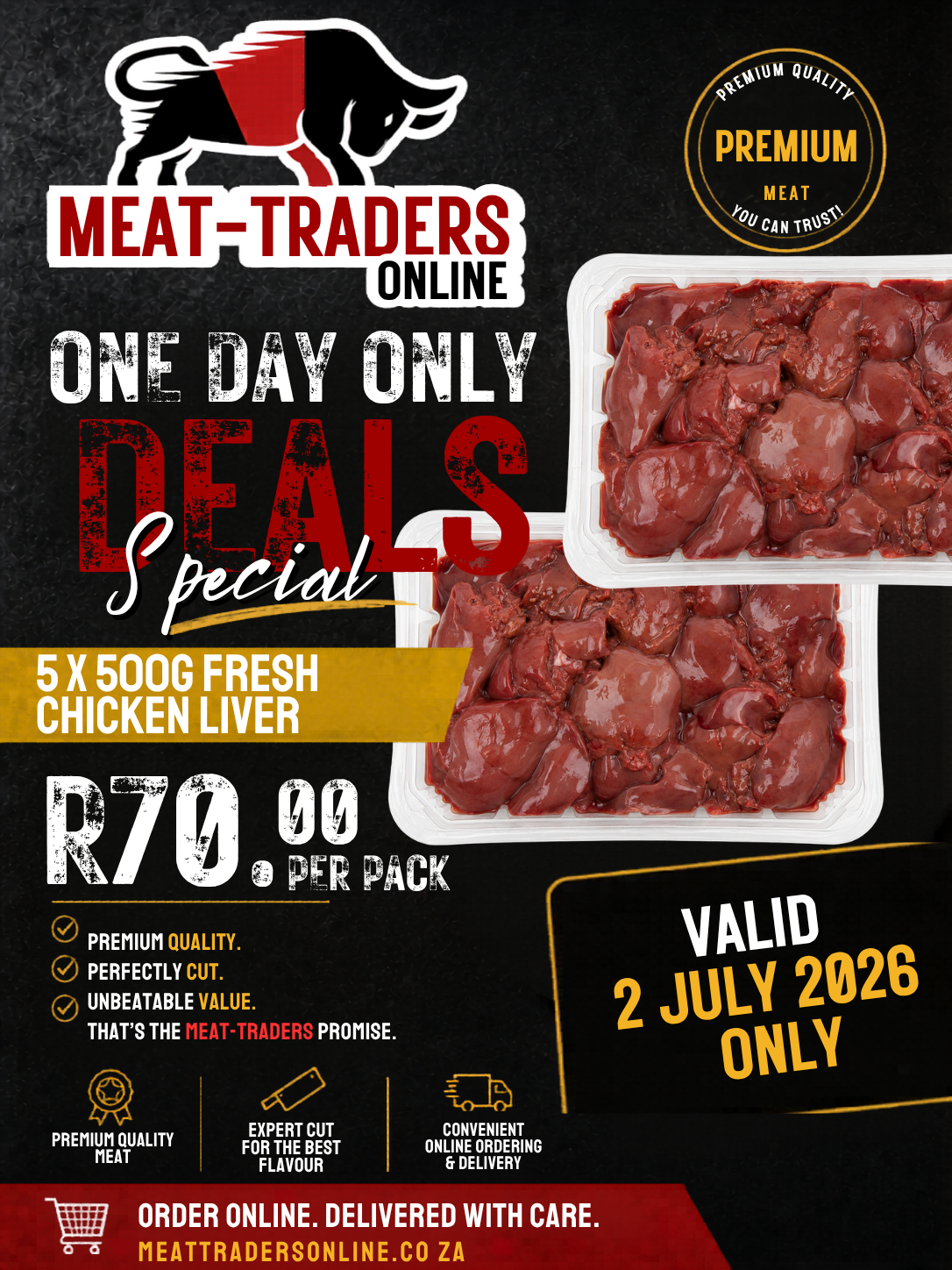R70 DEALS - 5 x 500G FRESH CHICKEN LIVER